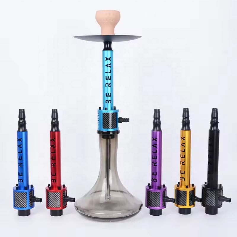 56cm Engraving Chicha Bonges Accessories Middle Size Aluminum Shisha Hubbly Glass Smoking Hookah Set For Bar