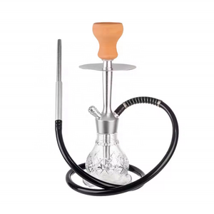 2024 Arabian Design 33cm Portable Travel Bag Small Single Hose Glass Vase Ceramic Bowl Aluminum Mini Shisha Hookah Set