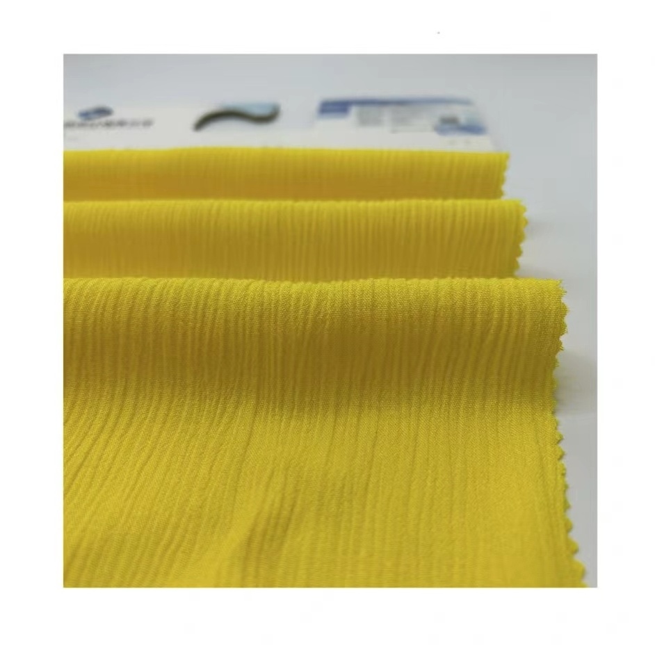 Natural high quality of rayon woven yoryu crinkle fabric in reactive dyed KYW-21067