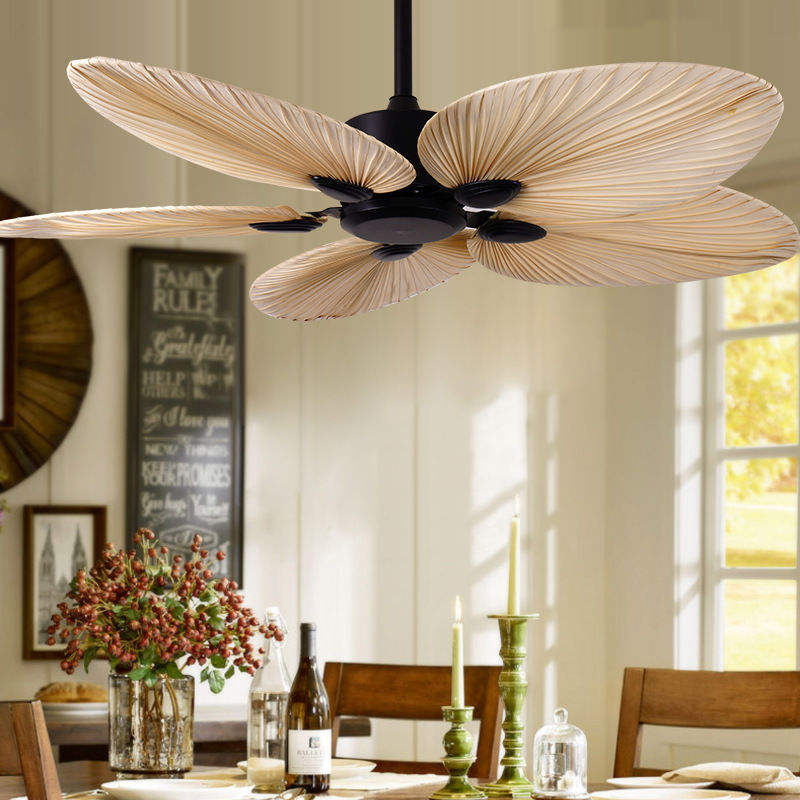 52 Inches All Copper Motor Remote Control Fancy 5 Blade Ceiling Fan With Light Home  ceiling fan light