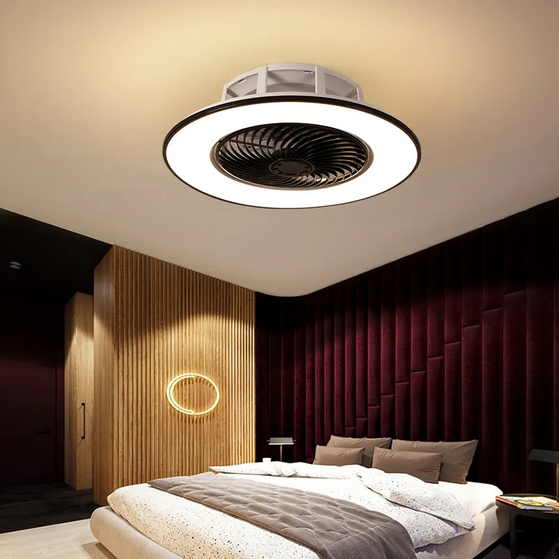 Hot Sale  Ceiling Flush Mounted Remote Control Led Ceiling Fans With Led Light Illumination For Bedroom