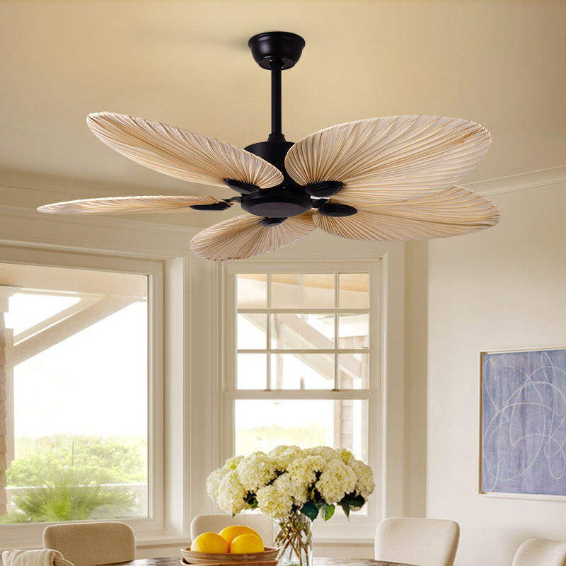 52 Inches All Copper Motor Remote Control Fancy 5 Blade Ceiling Fan With Light Home  ceiling fan light