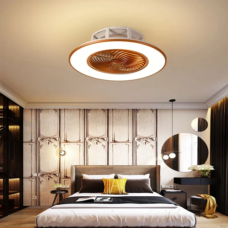 Hot Sale  Ceiling Flush Mounted Remote Control Led Ceiling Fans With Led Light Illumination For Bedroom