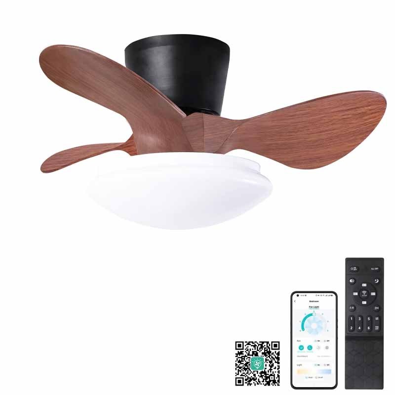 Modern simple ventilador de teto 3 ABS blades dc bldc remote control low profile light weight ceiling cieling fan with led light