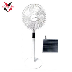 198F 40cm 5 Blades Rechargeable Stand Fan Portable Solar Power Electric Rechargeable Solar Floor Fan