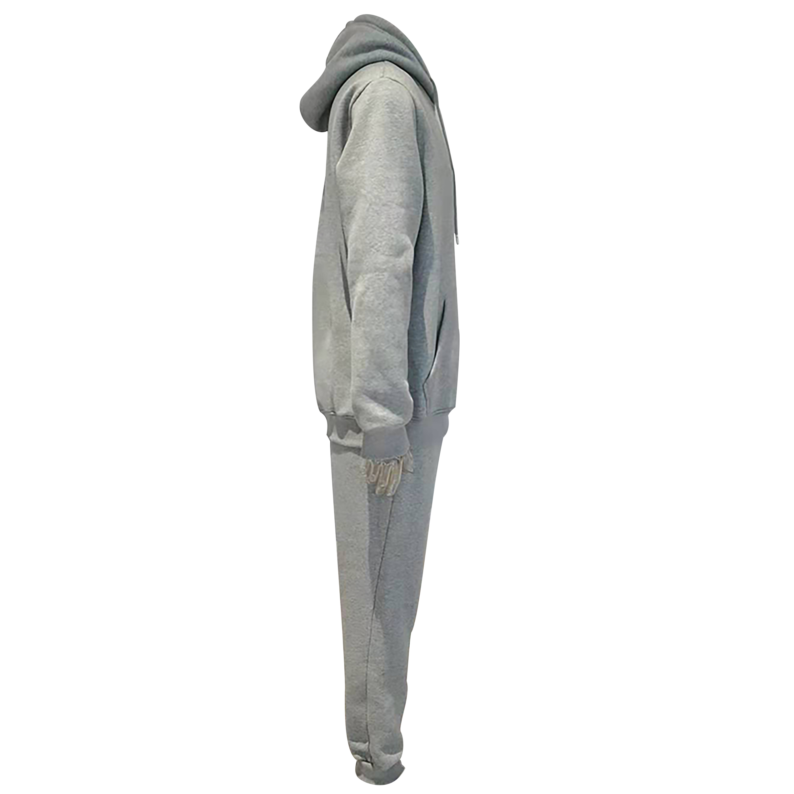 Custom Printed Embroidery Unisex Blank Cotton Fleece Lined Sweatsuit And Sweatpants Sets Mens Velour Jogger Track Suit Tracksuit