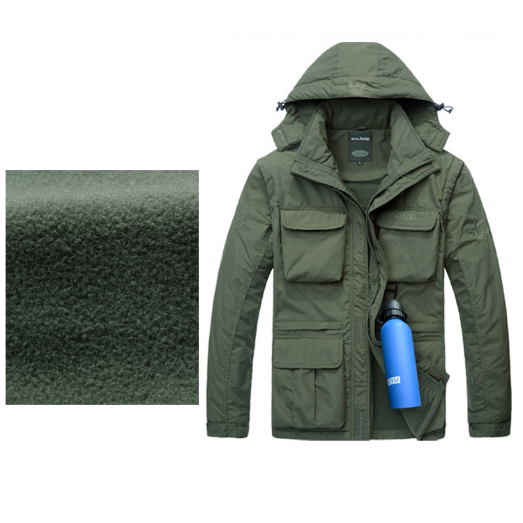 outerwear waterproof windproof zipper utility jackets Removable long sleeve hood vest softshell jacket with multi pocket