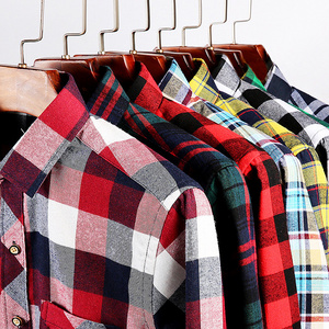 Custom Wholesale Clothing Casual Wear Breathable Red Green Long Sleeve Pocket Flannel Plaid Check Shirts For Mens