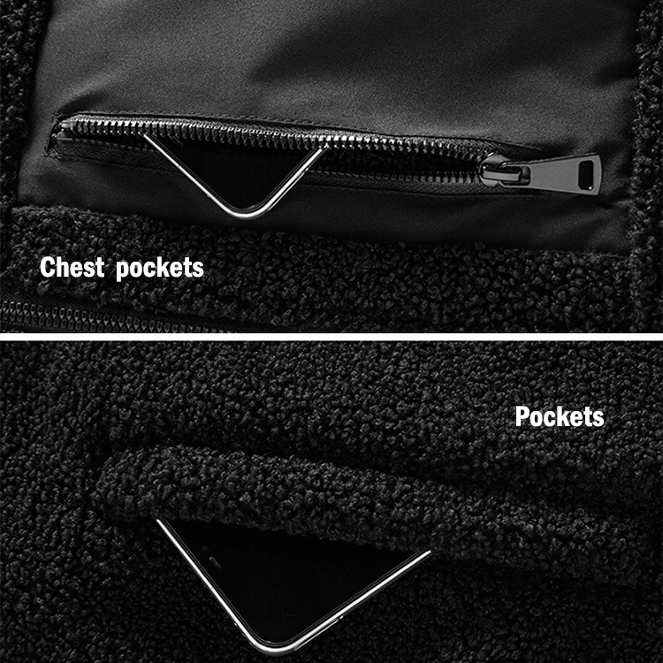 Custom winter high quality long sleeve stand collar outdoor zipper Sherpa Full-Zip Fleece Jacket for men