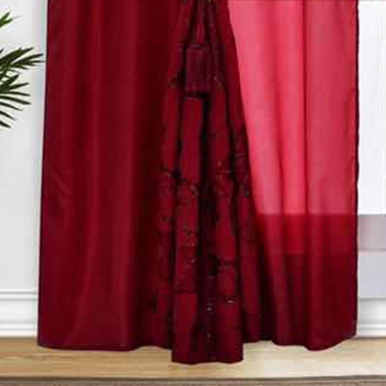 Hot Selling Fancy Jacquard Dark Red Blackout Home Living Room Arabic Window Curtains And Drapes With Valance