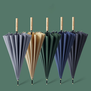 24 Bone Automatic Umbrella Long Handle Umbrella Enlarged Straight Pole Umbrella Dense Solid Color Super Waterproof Carton Manual