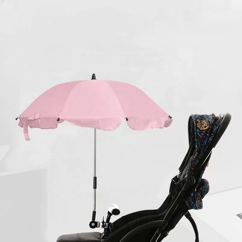 Adjustable Sunshade Baby Stroller Clamp Sun Umbrella Bicycle Stroller Chair Wheelchair Umbrella UV Protection Blue Pink Camping