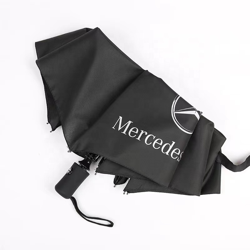 BM Lexus 3 Fold Advertising Black Rolls Royce Umbrella Travel Plastic Modern Umbrella for Car Custom Umbrella with Logo Printing