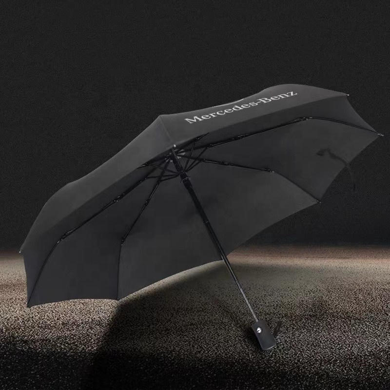 BM Lexus 3 Fold Advertising Black Rolls Royce Umbrella Travel Plastic Modern Umbrella for Car Custom Umbrella with Logo Printing