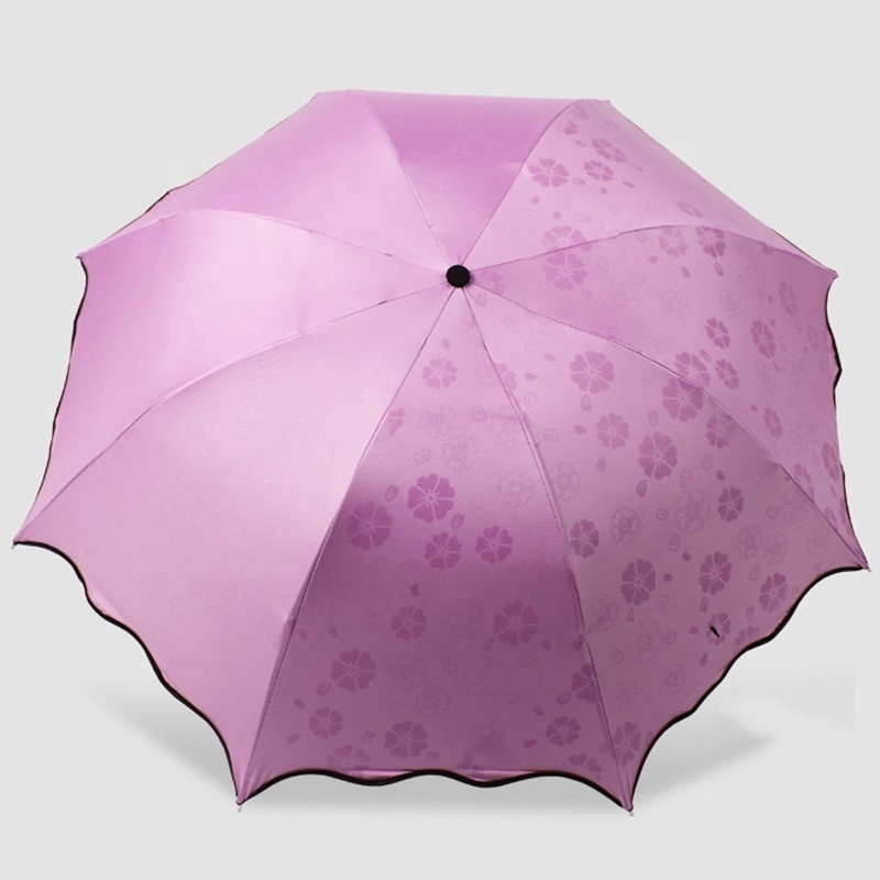 Manufacturers Directly Supply Creative Water Flowering Shading Sunscreen Large Color-changing Folding Umbrella