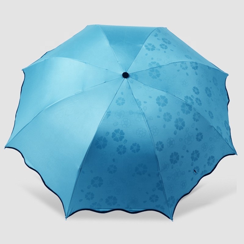 Manufacturers Directly Supply Creative Water Flowering Shading Sunscreen Large Color-changing Folding Umbrella