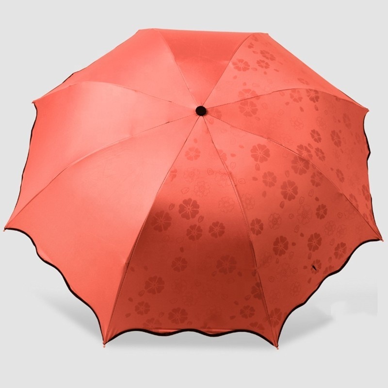 Manufacturers Directly Supply Creative Water Flowering Shading Sunscreen Large Color-changing Folding Umbrella