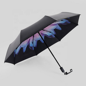 Three Fold Umbrella Smart Creative Selfie Bluetooth Shading Vinyl Sun Folding Ultraviolet Lightweight Sunny Umbrella