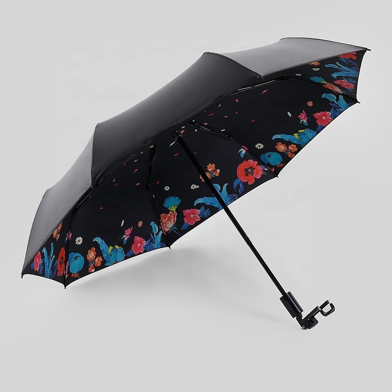 Three Fold Umbrella Smart Creative Selfie Bluetooth Shading Vinyl Sun Folding Ultraviolet Lightweight Sunny Umbrella