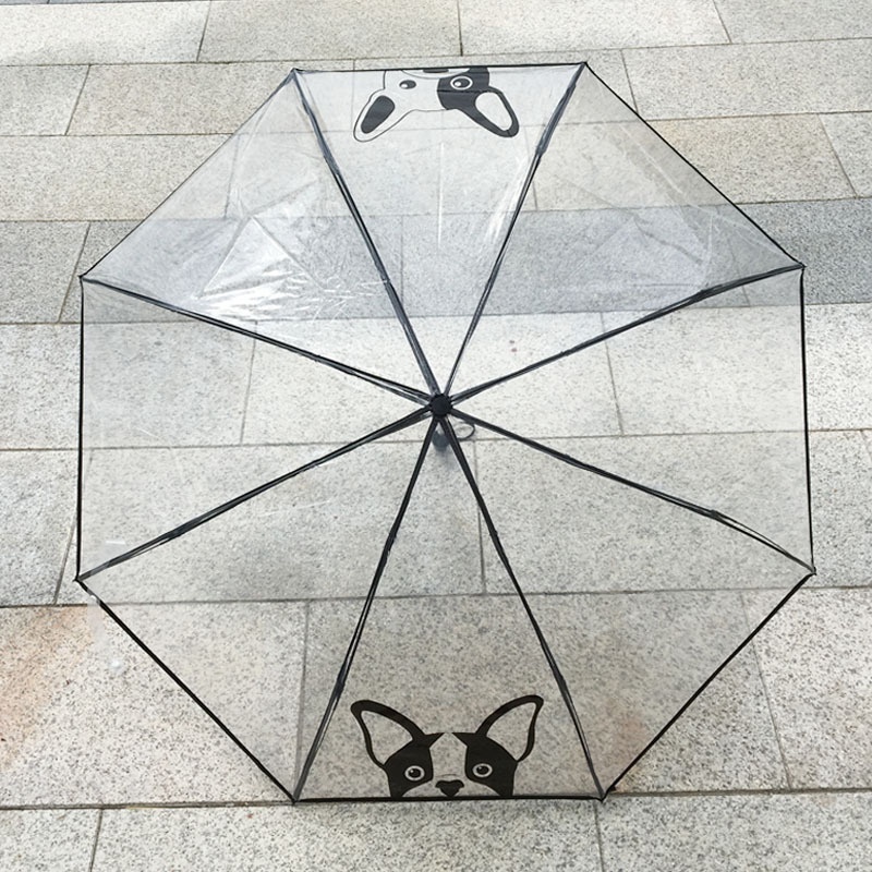 New Arrival Best Sell Three Fold Cartoon Dog Umbrellas Thicken Promotion Sale 3 Fold Umbrella Transparent Can Custom Logo