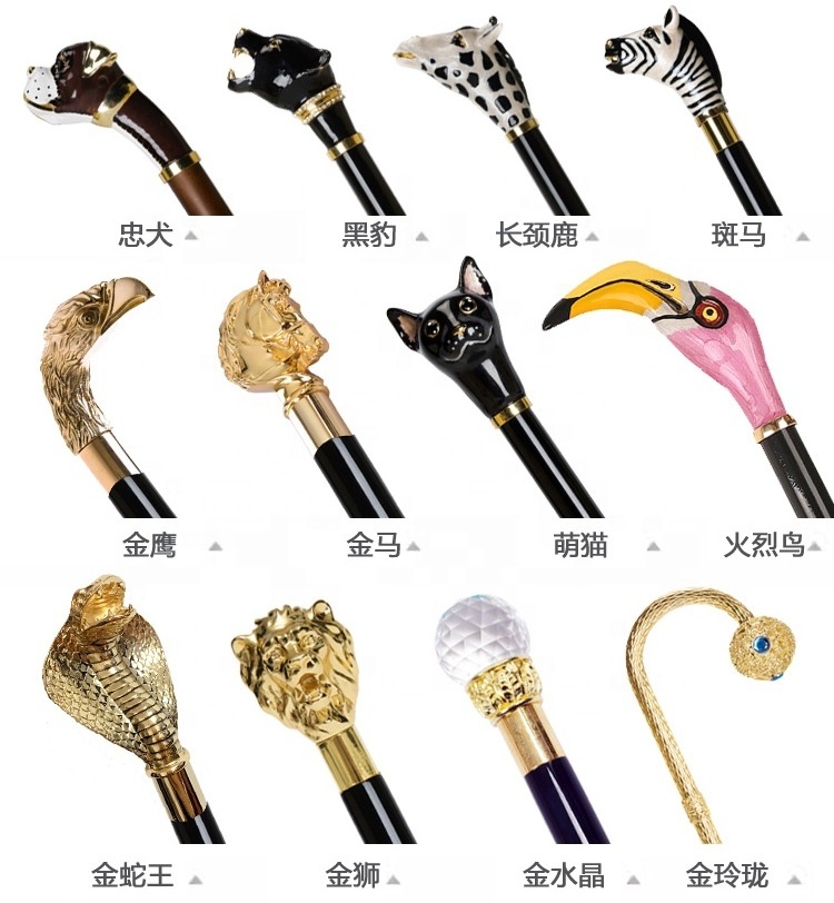 Metal Animal head long handle umbrella vinyl sunscreen umbrella lion head creative gift snake head golf parasol