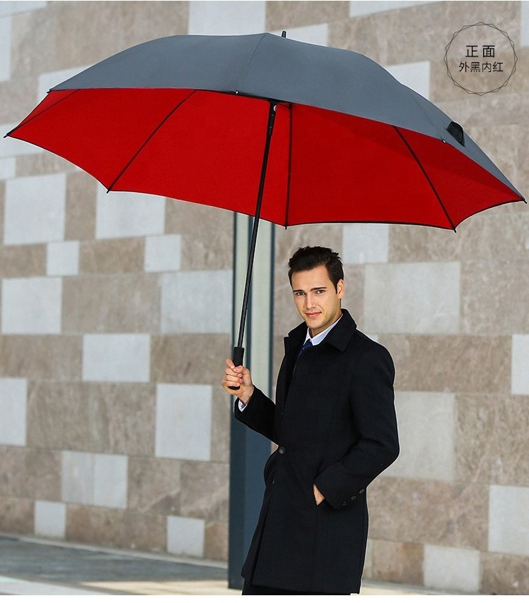 185cm oversized umbrella long handle extremely large six people double layer windproof  business golf umbrella