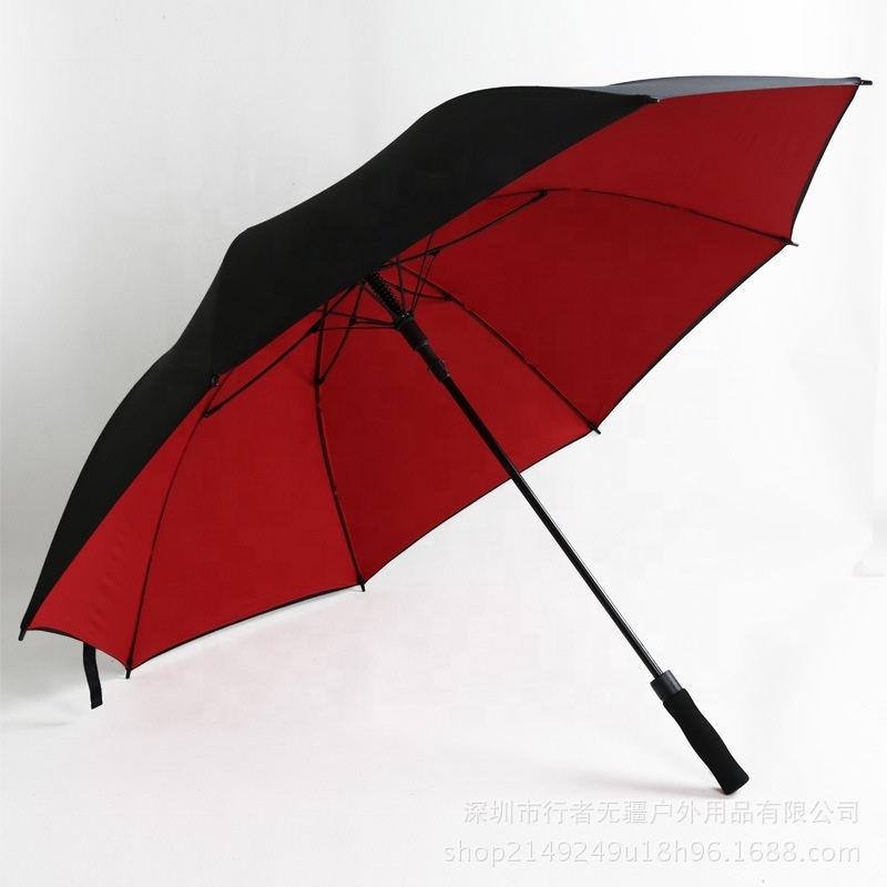 185cm oversized umbrella long handle extremely large six people double layer windproof  business golf umbrella