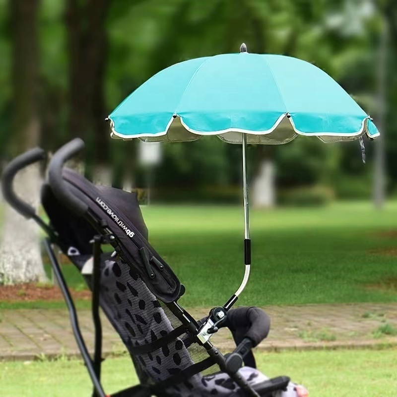 Pink Blue 360 Degree Adjustable Sunshade Sun Protection Umbrella for Baby Stroller Clamp Sun Umbrella Camping Carton Polyester