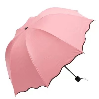 Color Chang Folding Umbrella Lady Flower Magic Umbrella Lightweight Compact Meet Water Rain Flower Travel Plastic Modern Nylon