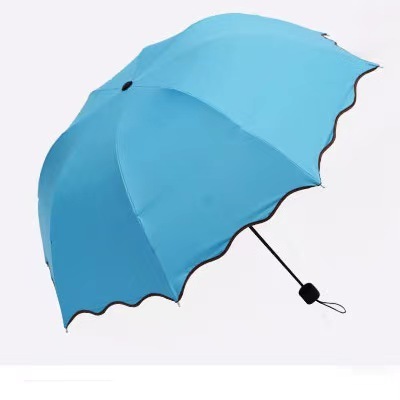 Color Chang Folding Umbrella Lady Flower Magic Umbrella Lightweight Compact Meet Water Rain Flower Travel Plastic Modern Nylon