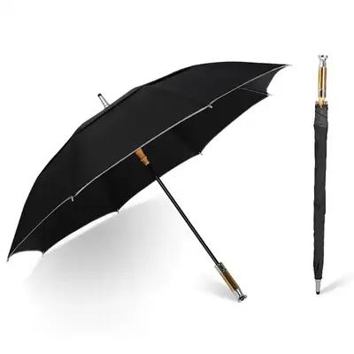 wooden handle customized straight umbrella rain big golf umbrella long umbrella mcc golf with logo