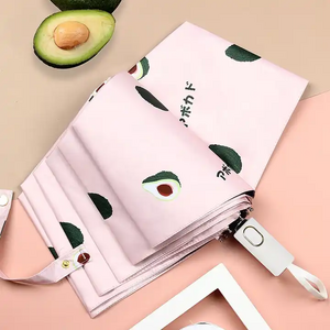 travel portable hot sale woman clear uv automatic folding sunscreen sunny umbrella 3 fold fruit umbrella with custom logo