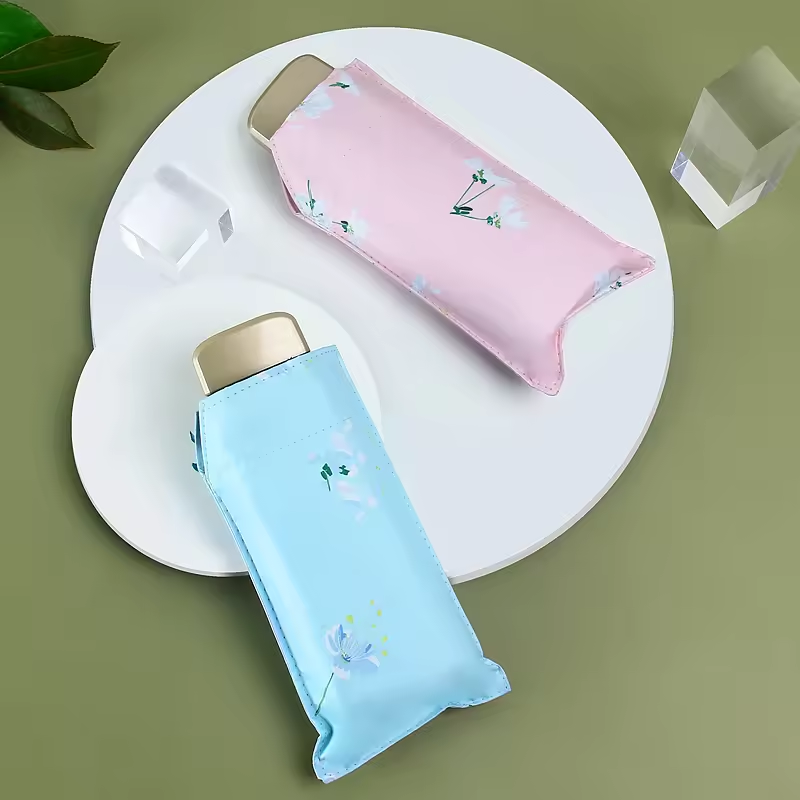 6 Bone Cell Phone Size Sunscreen and UV protection small portable sunshade pocket sunny umbrella Mini umbrella