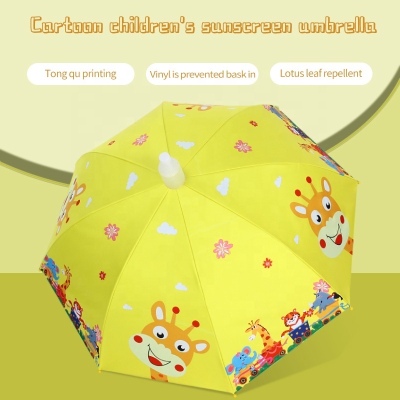 Kids Umbrella Black Glue Lovely Sunny and Rainy Umbrella Children's Umbrella with Logo Hot Semi-automatic Cartoon Custom Package