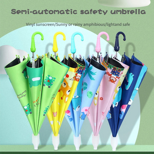 Kids Umbrella Black Glue Lovely Sunny and Rainy Umbrella Children's Umbrella with Logo Hot Semi-automatic Cartoon Custom Package