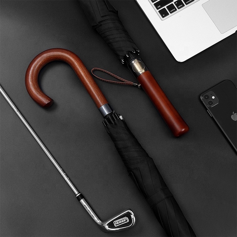 New Solid Wood Long Handle Umbrella Large Double Golf Umbrella Advertising Umbrella Customization Logo Vintage 24 Hours Online