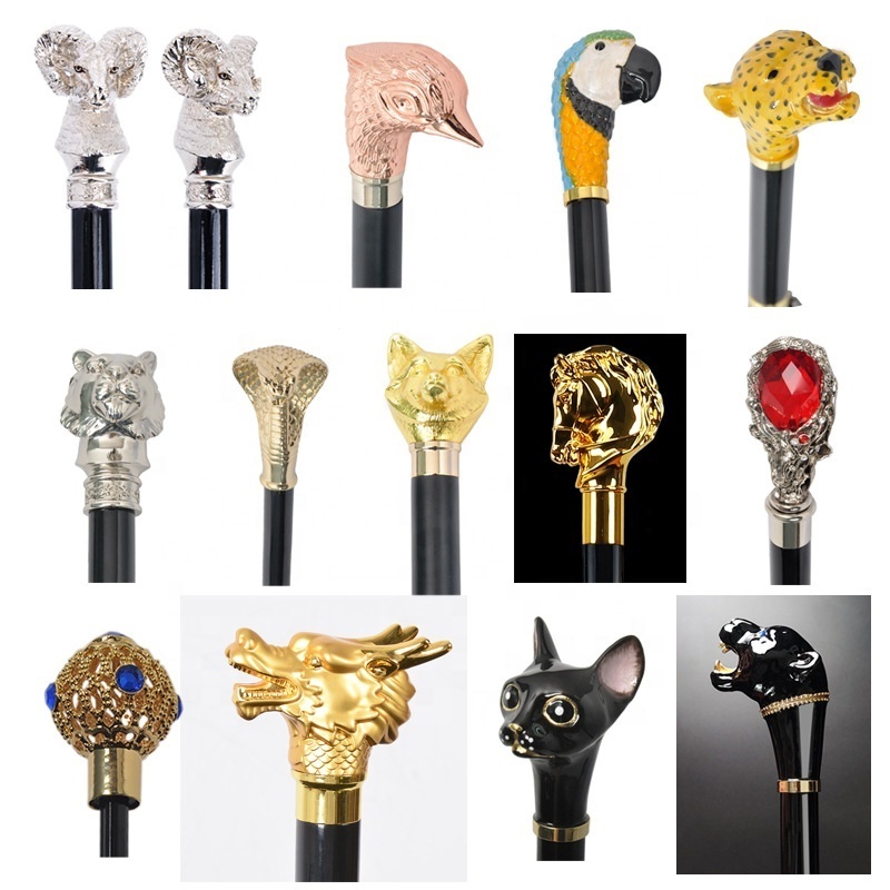 Metal Golden Horse Head Umbrella Long Handle Umbrella High-grade Automatic Straight Parasol New Arrival Popular Animal Carton