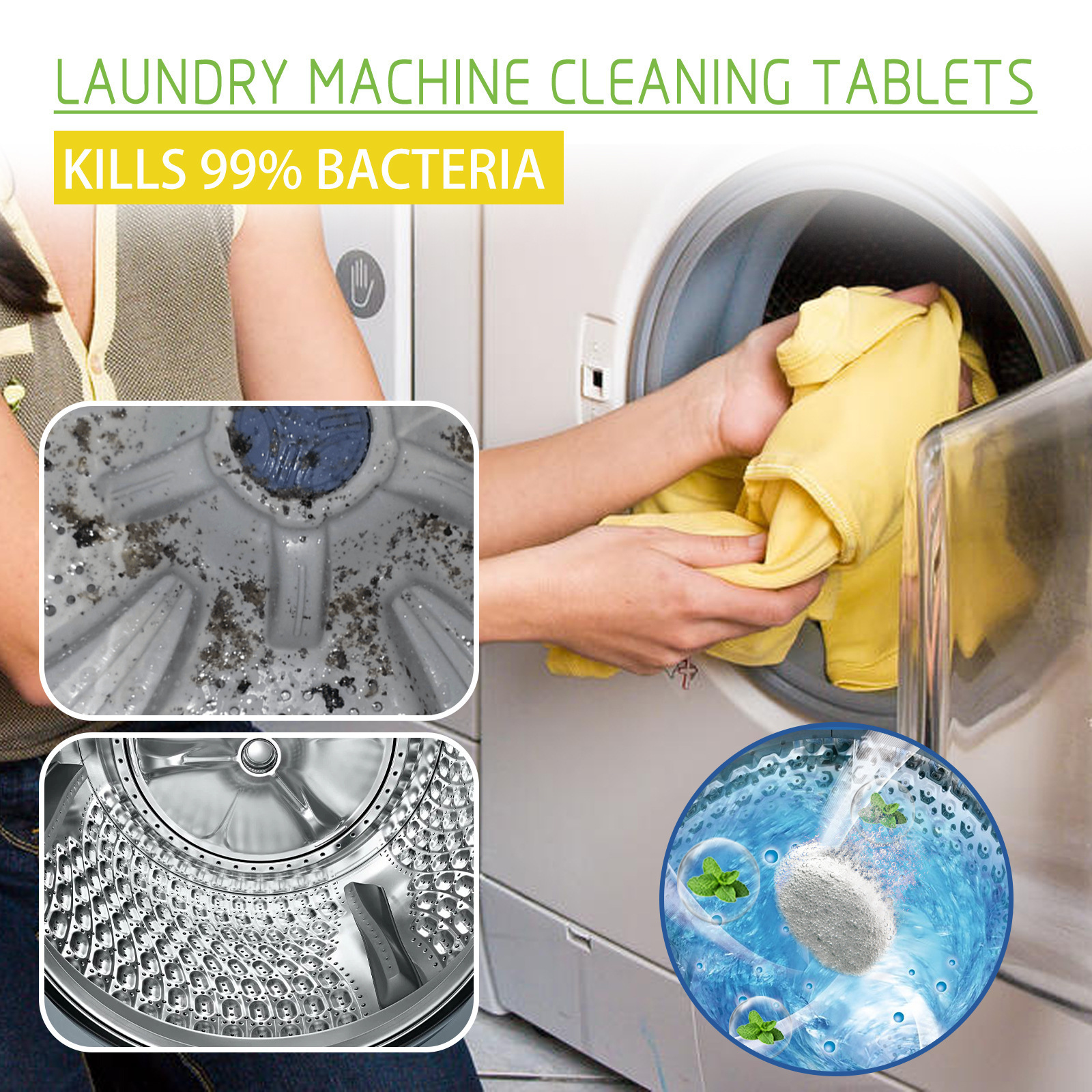 Jaysuing Wholesale Powerful Cleaning Washing Machine Cleaner Laundry machine Effervescent Cleaner Tablet