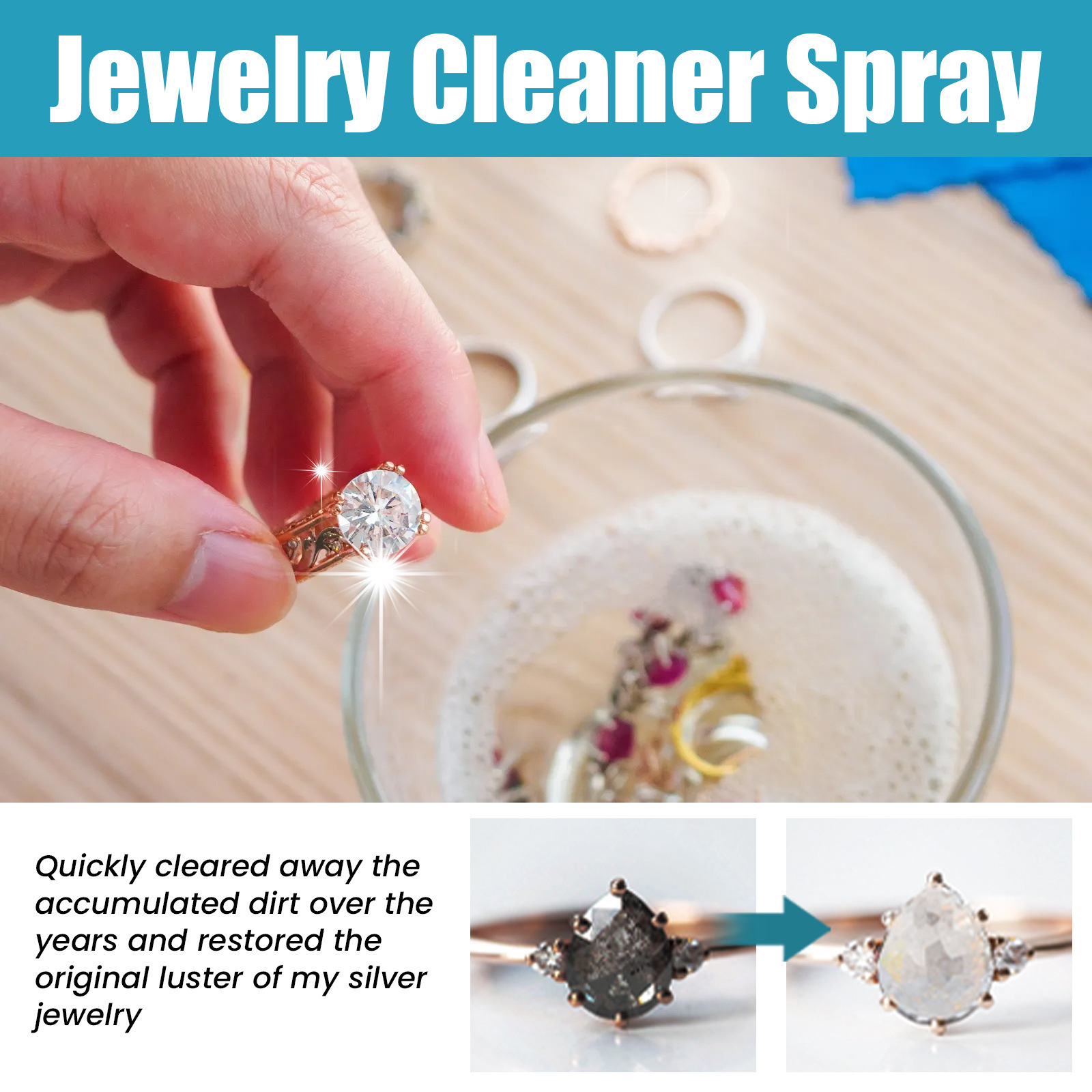 Popular Jue-Fish Sparkle Shine Jewelry Cleaner Spray Diamond Ring Silver Gold Cleaner Watch Cleaner Spray