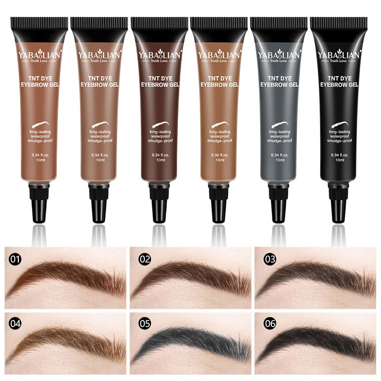 Private Label Eyebrow dye tint cream Eyebrow glue Waterproof for 24h non-smudged Long-lasting Liquid brow dyeing cream