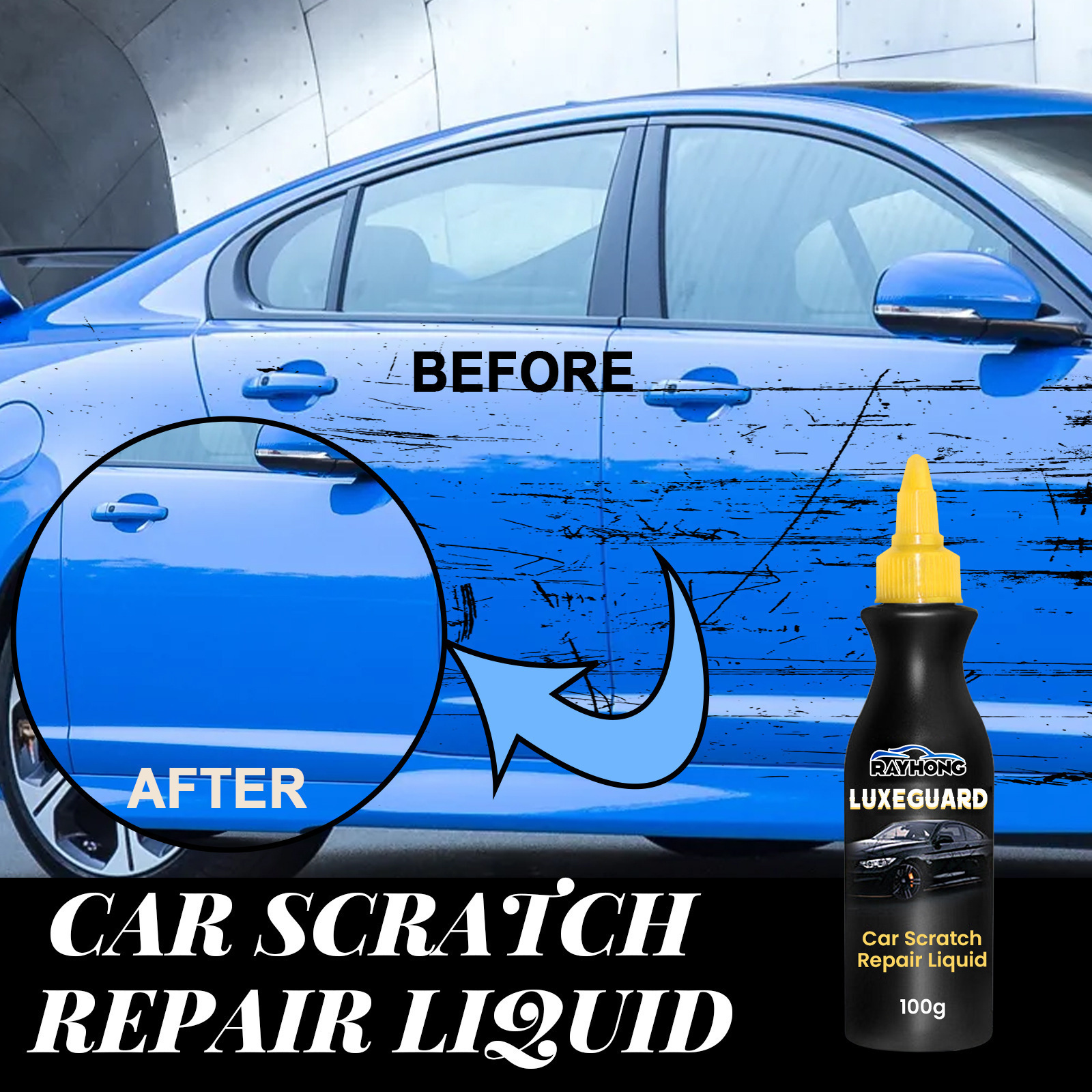 Hot Sale Rayhong Convenient Car Scratch Repair Liquid Car Paint Scratch Remover Kit