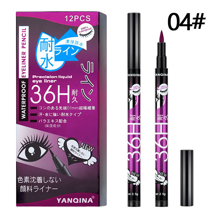 Private Label 36H Waterproof Eyeliner Pencil Liquid Makeup Beauty Cosmetics 4 Colors Liquid Eyeliner