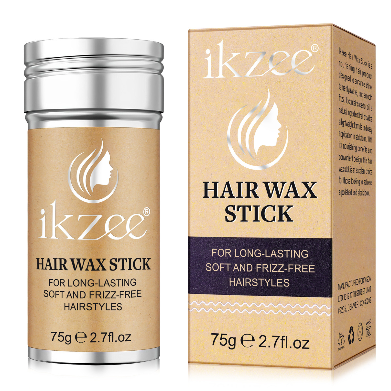 Hot Selling ikzee Long Lasting Anti Frizz Hairstyles Hair Wax Stick Non Greasy Smoothing Hair Styling Wax