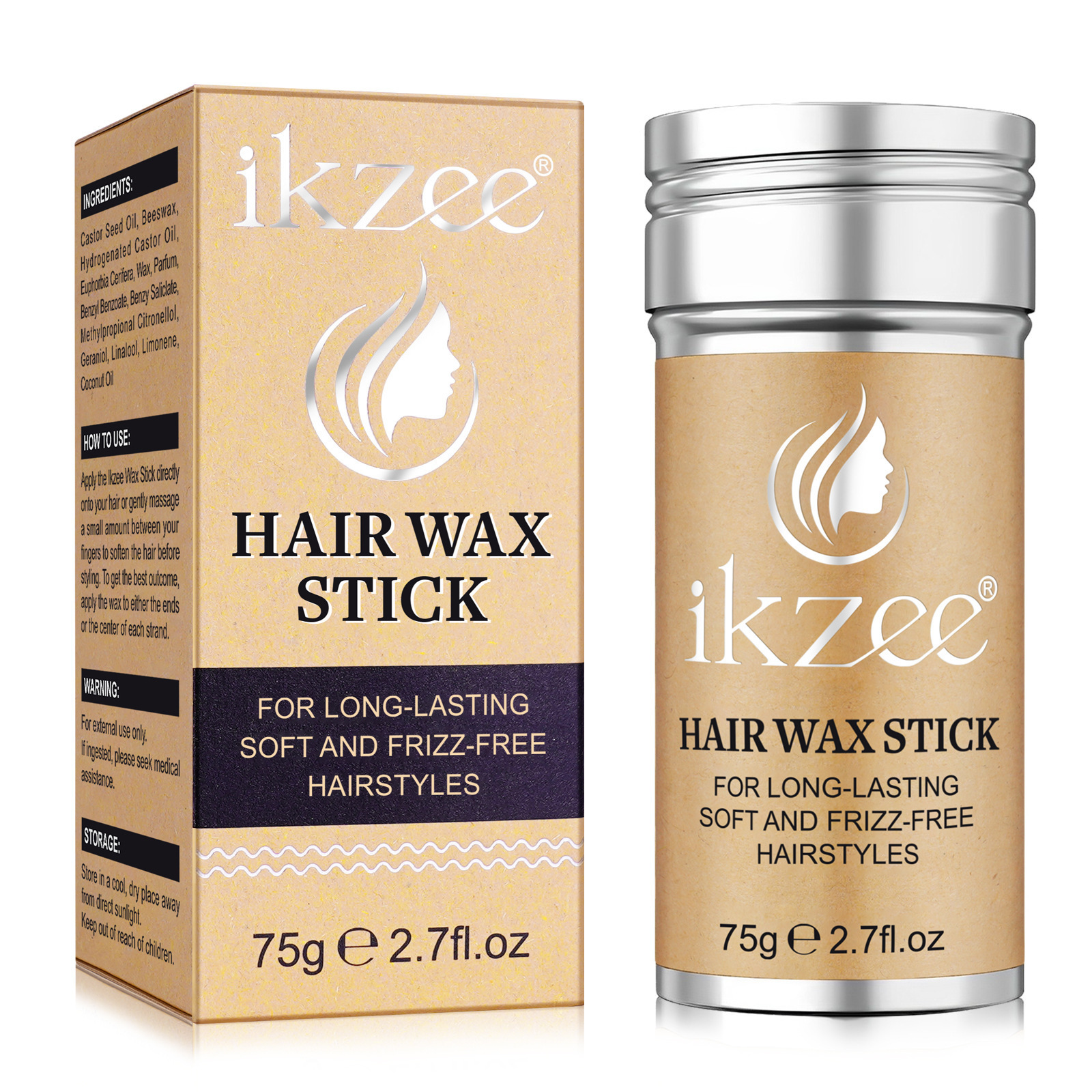 Hot Selling ikzee Long Lasting Anti Frizz Hairstyles Hair Wax Stick Non Greasy Smoothing Hair Styling Wax