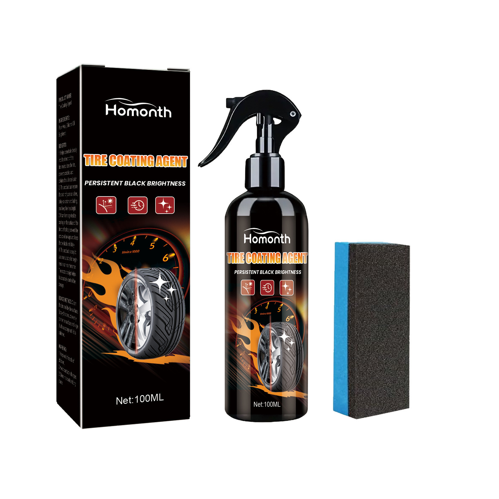 Private Label Homonth Persistent Black Brightness Tire Coating Agent Delay Oxidation Car Tire Spray