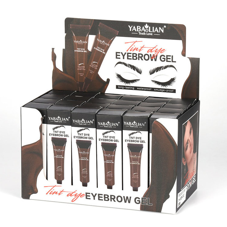 Private Label Eyebrow dye tint cream Eyebrow glue Waterproof for 24h non-smudged Long-lasting Liquid brow dyeing cream