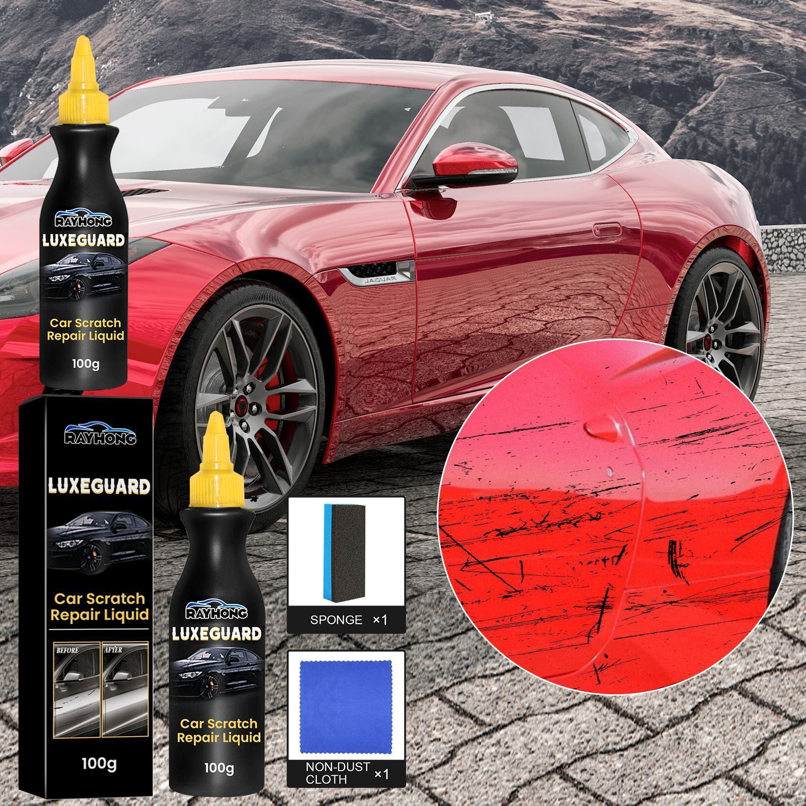 Hot Sale Rayhong Convenient Car Scratch Repair Liquid Car Paint Scratch Remover Kit