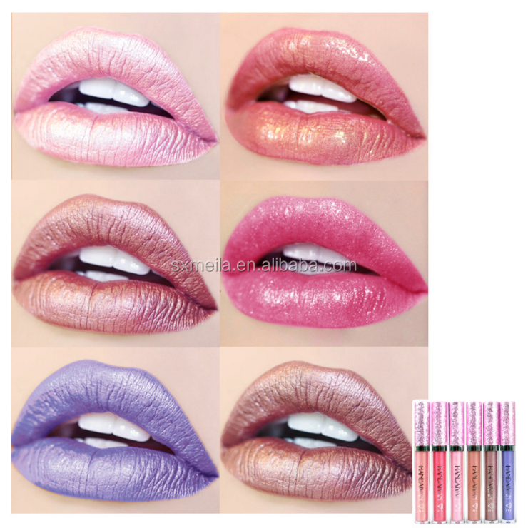 HANDAIYAN Makeup Metallic Waterproof Diamond Shine Lipstick lip Gloss