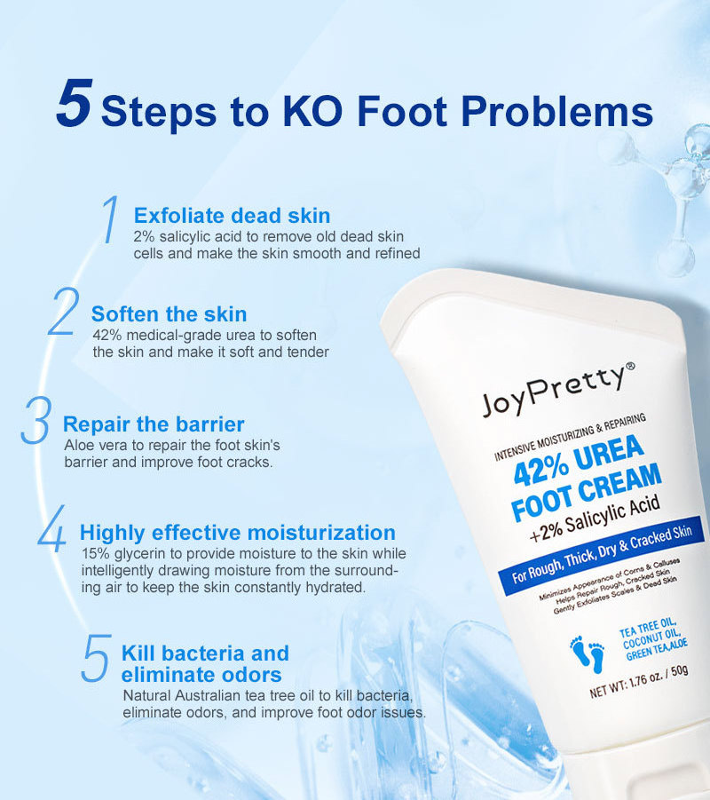 Hot Sale JoyPretty 42% Urea Foot Cream Soften Skin Hydrating Exfoliating Foot Care Cream Repairs Rough and Cracked Feet