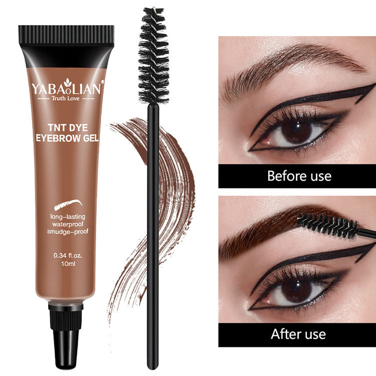 Private Label Eyebrow dye tint cream Eyebrow glue Waterproof for 24h non-smudged Long-lasting Liquid brow dyeing cream